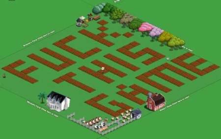 Heh, someone wrote "Fuck this game" with Farmville farming plots